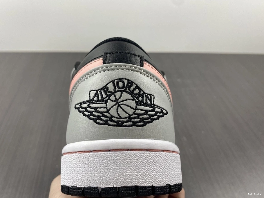 Jordan White 1 Black Grey Low 553558-062 Air Pink 0226